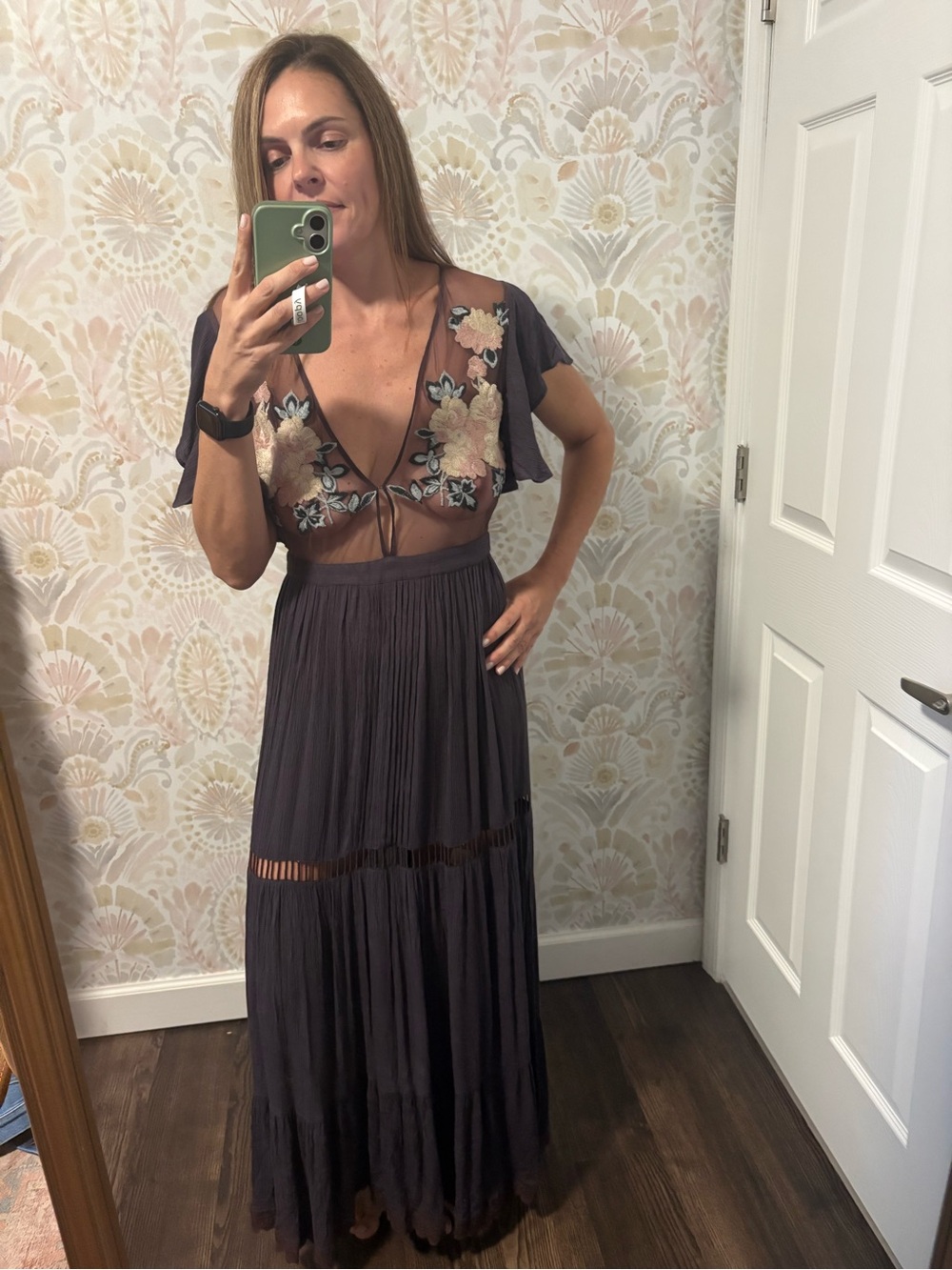 Vintage Cleobella Amery Embroidered Maxi Dress | Medium